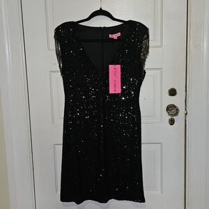Betsey Johnson Sparkling Black Sequin Dress